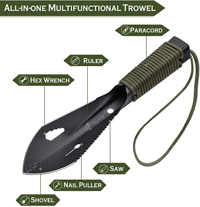 Hiking Trowel, Camping, Backpacking, Portable Shovel, Multitool, Ultralight Camp Tool