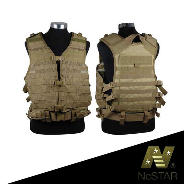 NcSTAR Tactical MOLLE Vest w/ Hydration Pouch and Pistol Belt (Color: Tan)