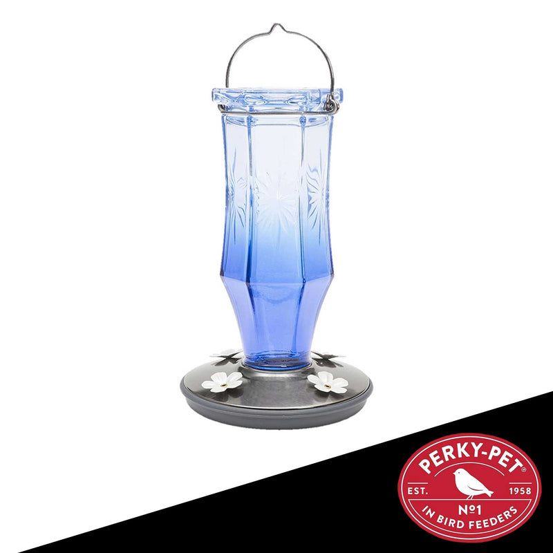 Sapphire Starburst Vintage Glass Hummingbird Feeder 8129-2