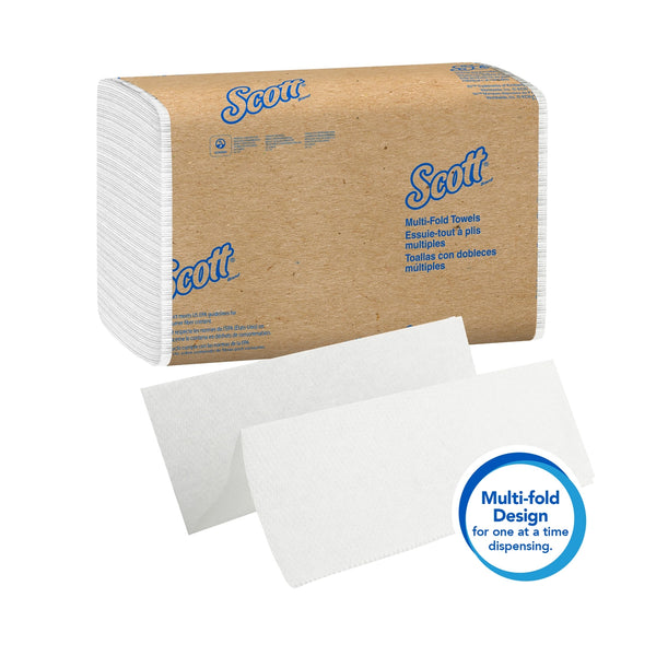 Scott Essential Multifold Paper Towels with Fast-Drying Absorbency Pockets, White,Case of 4000