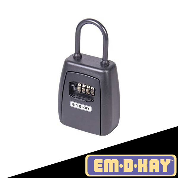 Em-D-Kay Model#3301 Key Lock Box Resettable Combination with Shackle