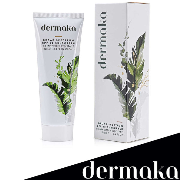 Dermaka Sunscreen - Broad-Spectrum SPF 42 - Water Resistant for 80 Minutes – All Natural - Plant and Mineral Based Sun Protection