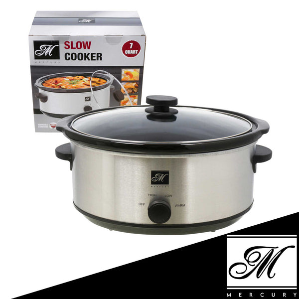 Oval Slow Cooker- 7qt- Silver