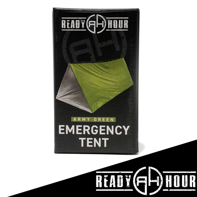 Army Green Nylon Emergency Tent with Survival Whistle