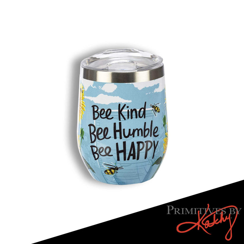 Wine Tumbler - Bee Kind Bee Humble Bee Happy