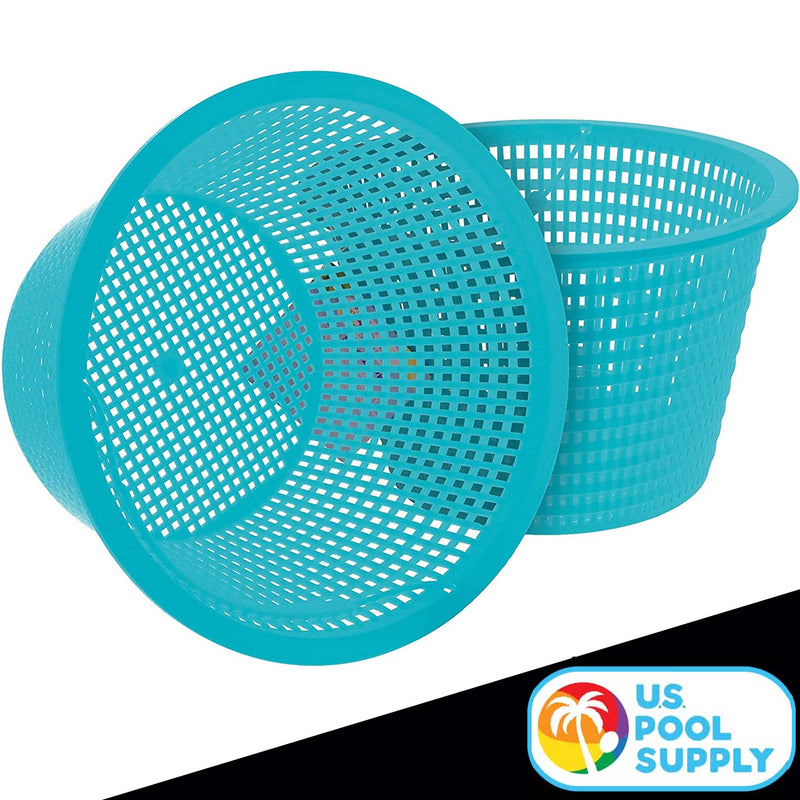 U.S. Pool Supply Swimming Pool Teal Blue Plastic Skimmer Replacement Basket (Set of 2)