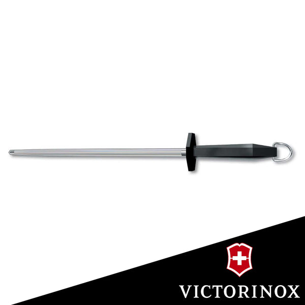 Victorinox 12-inch Honing Steel with Black Plastic Handle