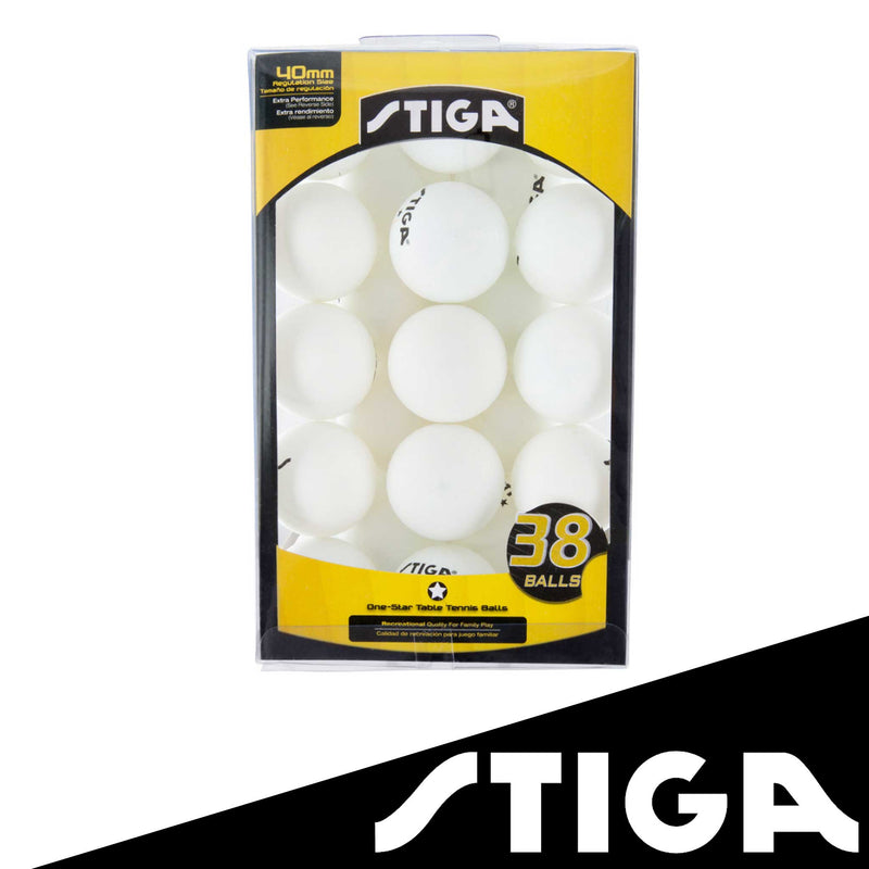 1-Star White Ping Pong Balls - 38/Pack