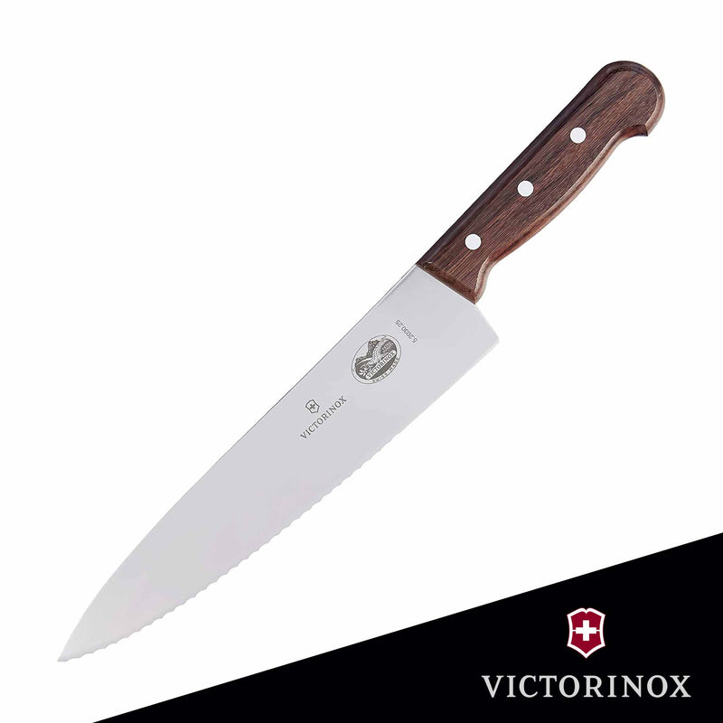Victorinox Wood Chef's 10" Blade Sandwich Serrated/Straight 2¼" Width at Handle, 10 inch, Multicolor
