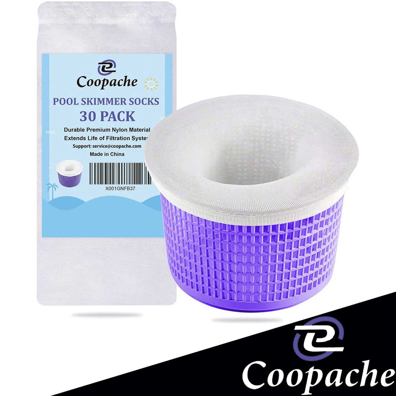 Coopache 30-Pack of Pool Skimmer Socks - Filters Baskets, Skimmers Cleans Debris and Leaves for In-Ground and Above Ground Pools