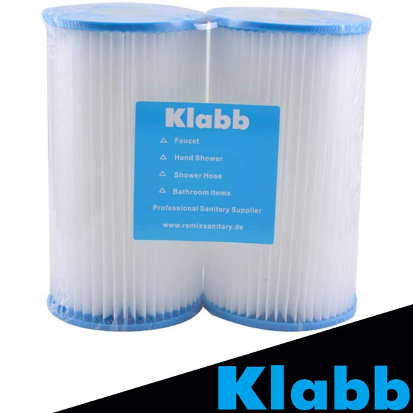 Klabb F60 (Pack of 2) Easy Set Pool Replacement Type A or C Filter Cartridge
