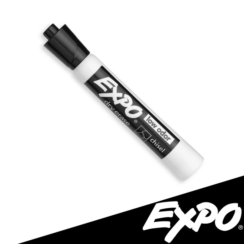 Black Low-Odor Chisel Tip Dry Erase Marker - 36/Box