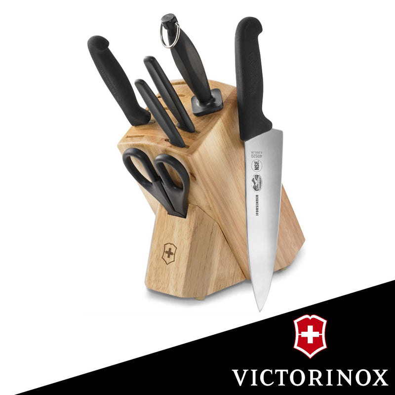 Victorinox-Swiss-Army-Cutlery Fibrox Pro Knife Block Set, 7-Piece
