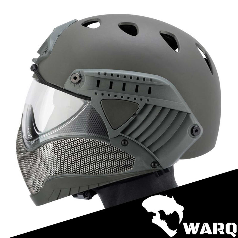 WARQ Full Face Protection Helmet System (Color: Grey / Clear Lens)