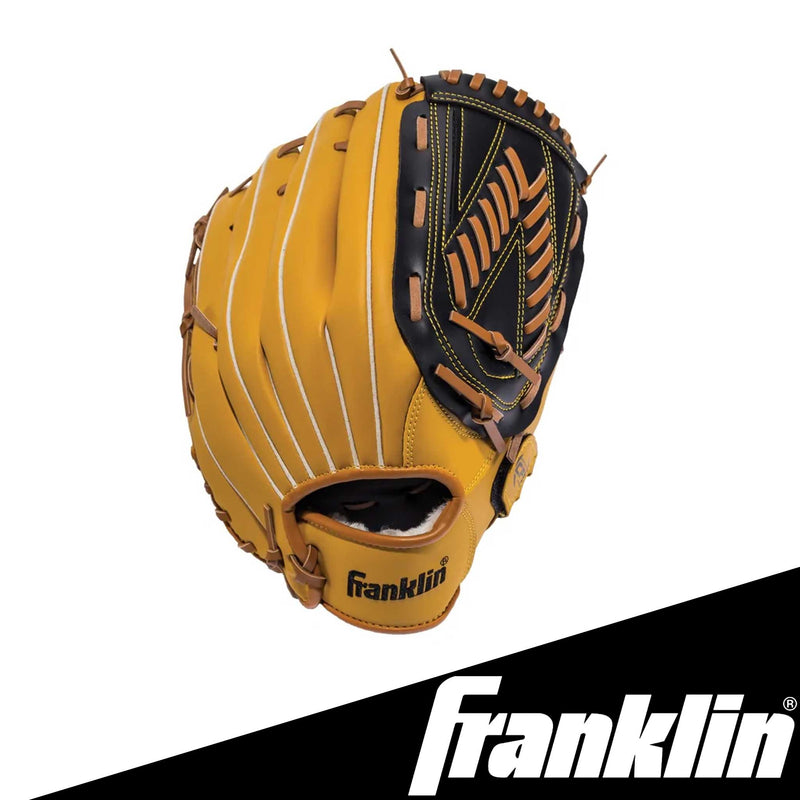 Right-Handed Baseball Glove, 13", Black/Tan