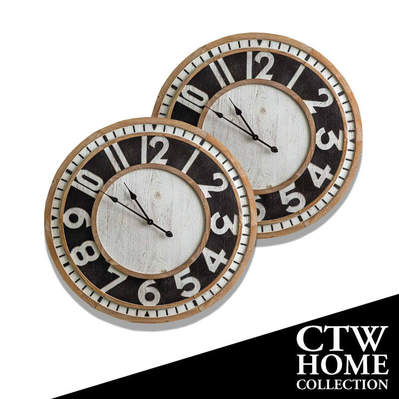 Langton Wall Clock, 31-inch Diameter, Wood