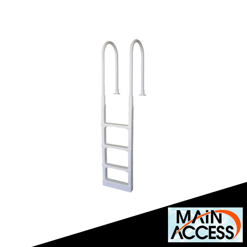 Main Access ProSeries in-Pool Deck Ladder for 48-54 Inch Above Ground Swimming Pools, White
