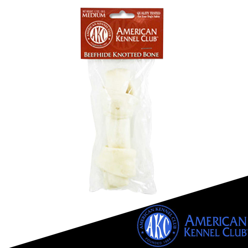 American Kennel Club Beefhide Knotted Bone, Medium, 6in. 1ct