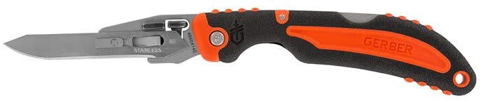 Vital Pocket Folding Hunting Knife Exchangeable Blade, Orange/Black