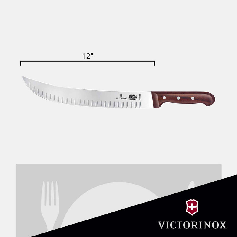 Victorinox Curved Granton Edge Cimeter Knife with Rosewood Handle