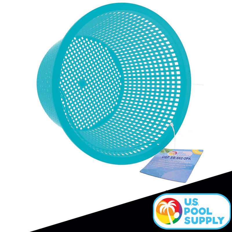 U.S. Pool Supply Swimming Pool Teal Blue Plastic Skimmer Replacement Basket (Set of 2)