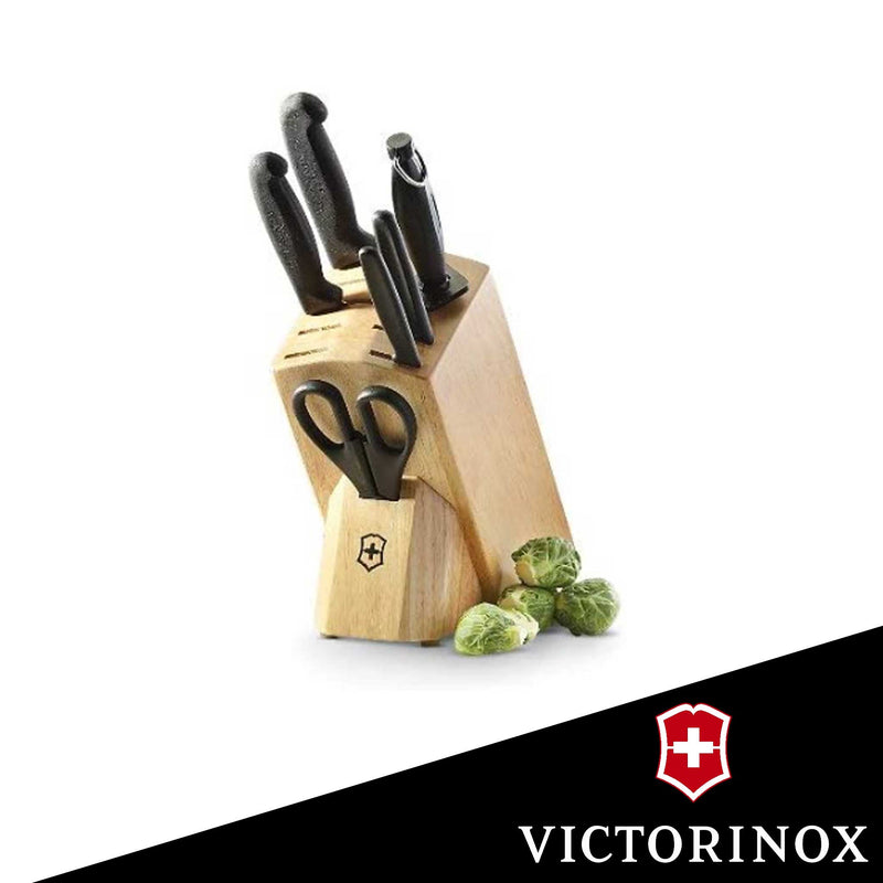 Victorinox-Swiss-Army-Cutlery Fibrox Pro Knife Block Set, 7-Piece