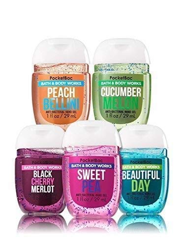 Anti-Bacterial Hand Gel 5-Pack PocketBac Sanitizers, Assorted Scents, 1 fl oz each