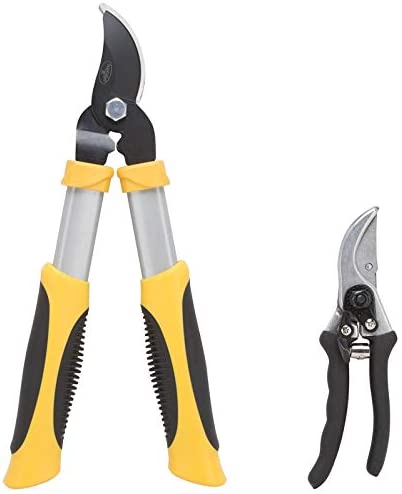 Lopper and Pruner Set - Heavy Duty Heat Treated Carbon Steel Blades - 1 1/2"