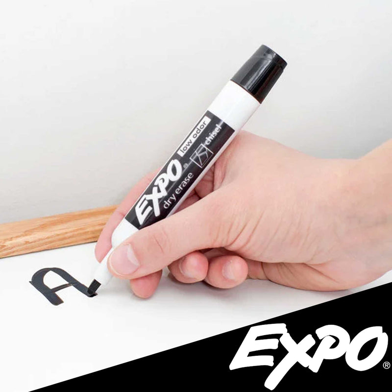 Black Low-Odor Chisel Tip Dry Erase Marker - 36/Box