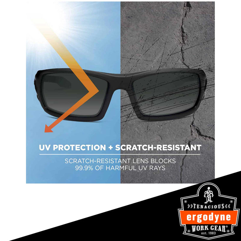 Skullerz® Odin Safety Glasses/Sunglasses, Matte Black, Smoke Lens