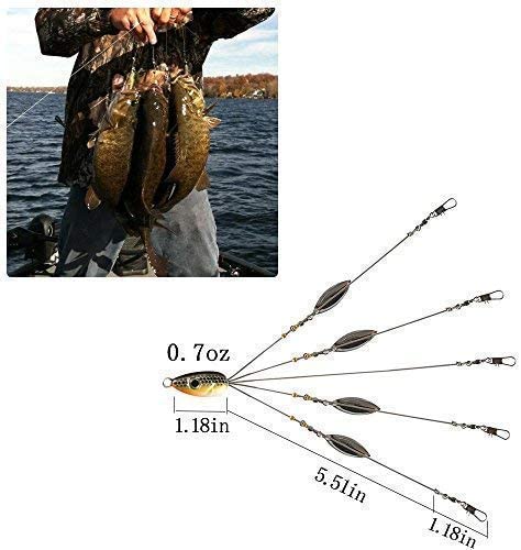 5 Arms Alabama Umbrella Rig Fishing Ultralight Tripod Bass Lures Bait