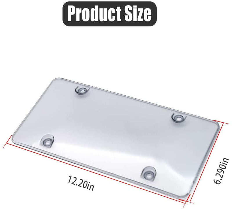 Frame 2 Pcs Tinted Waterproof Front & Rear License Plate Cover Bracket