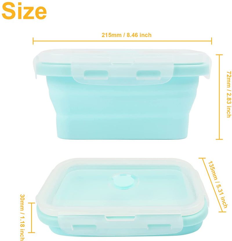Collapsible Silicone Food Storage Container Stackable - Space Saving | Microwaveable | Freezer