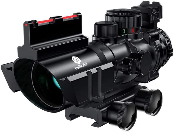 Optics Rifle Scope, 4x32 Tactical Rifle scopes with Red & Green &Blue Illuminated Reticle