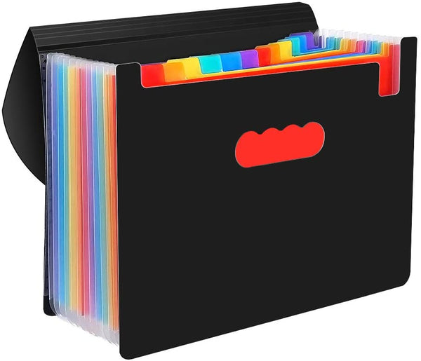 Colored File Folders, 900 Sheets Capatity 12-Pocket Expanding File Folder with Tags