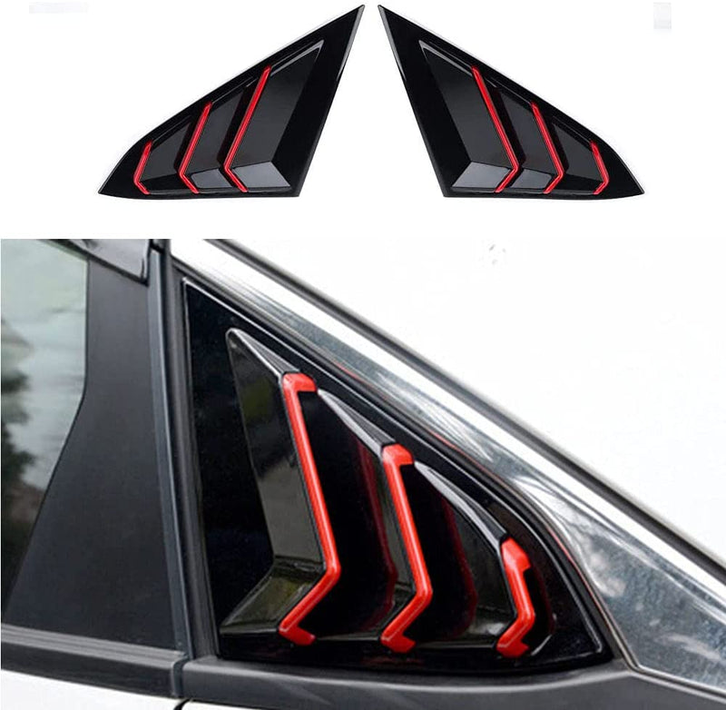 Boltry Horry ABS Rear Side Window Louvers Air Vent Vent Shovel Lampshade Cover Blinds Trim