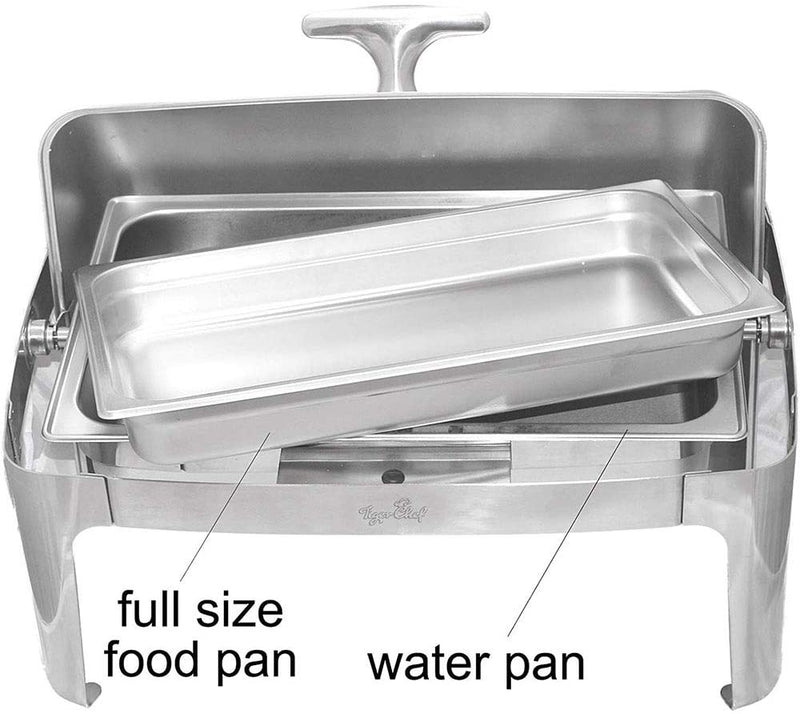 Chafing Dish Buffet Set - Roll Top Chaffing Dishes Stainless Steel - 3 Chafer and Buffet Warmer Set