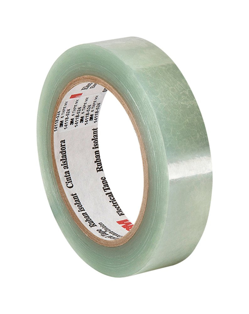 5 Translucent Clear Polyester Electrical Tape, 1" Width x 72yd Length (1 roll)