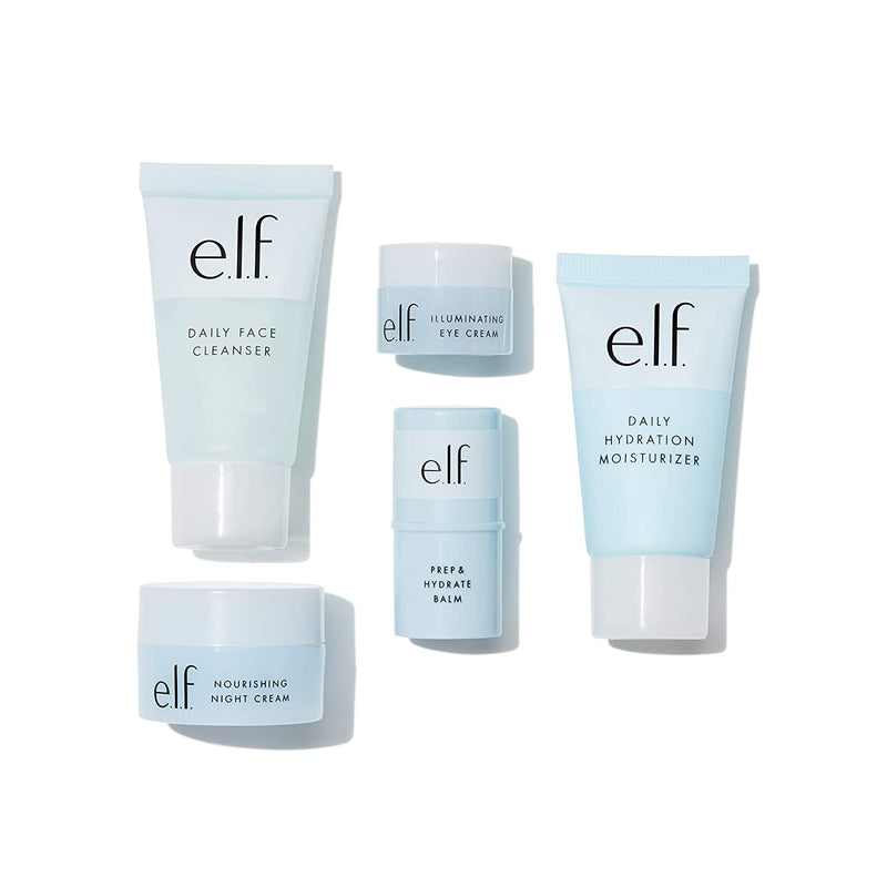 e.l.f. Jet Set Hydration Kit, Travel Friendly Skincare Set, Cleanser