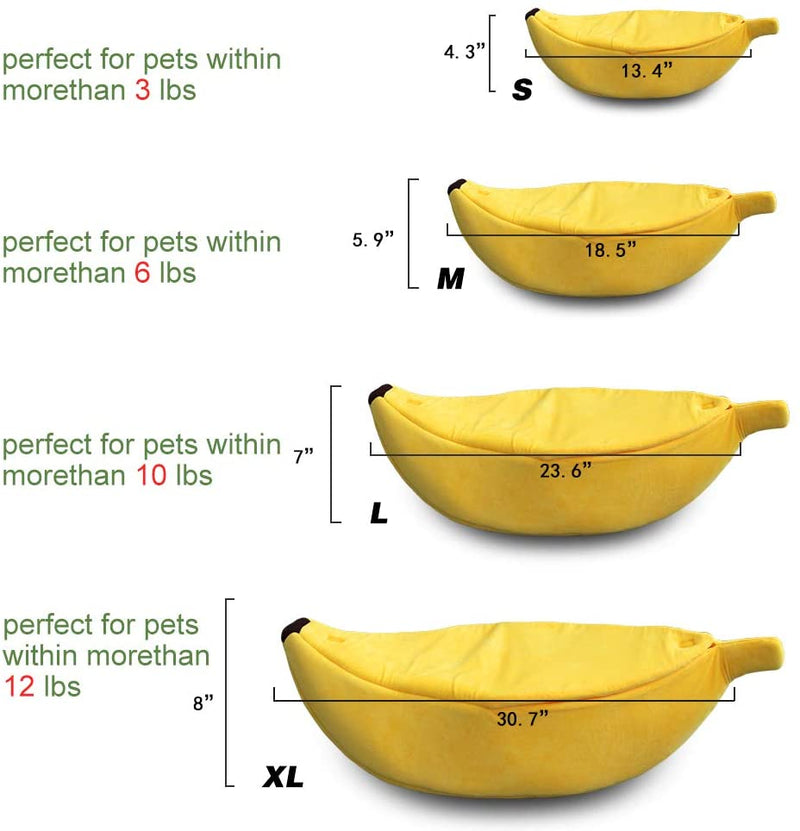 Cute Banana Cat Bed House Medium Size , Christmas Pet Bed Soft Cat Cuddle Bed, Lovely Pet Supplies