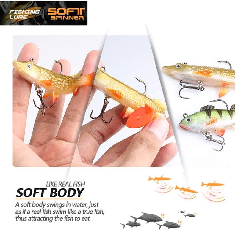 Fishing Lures Baits Tackle Set for Freshwater Trout Bass Salmon-Include Vivid Spinner Baits