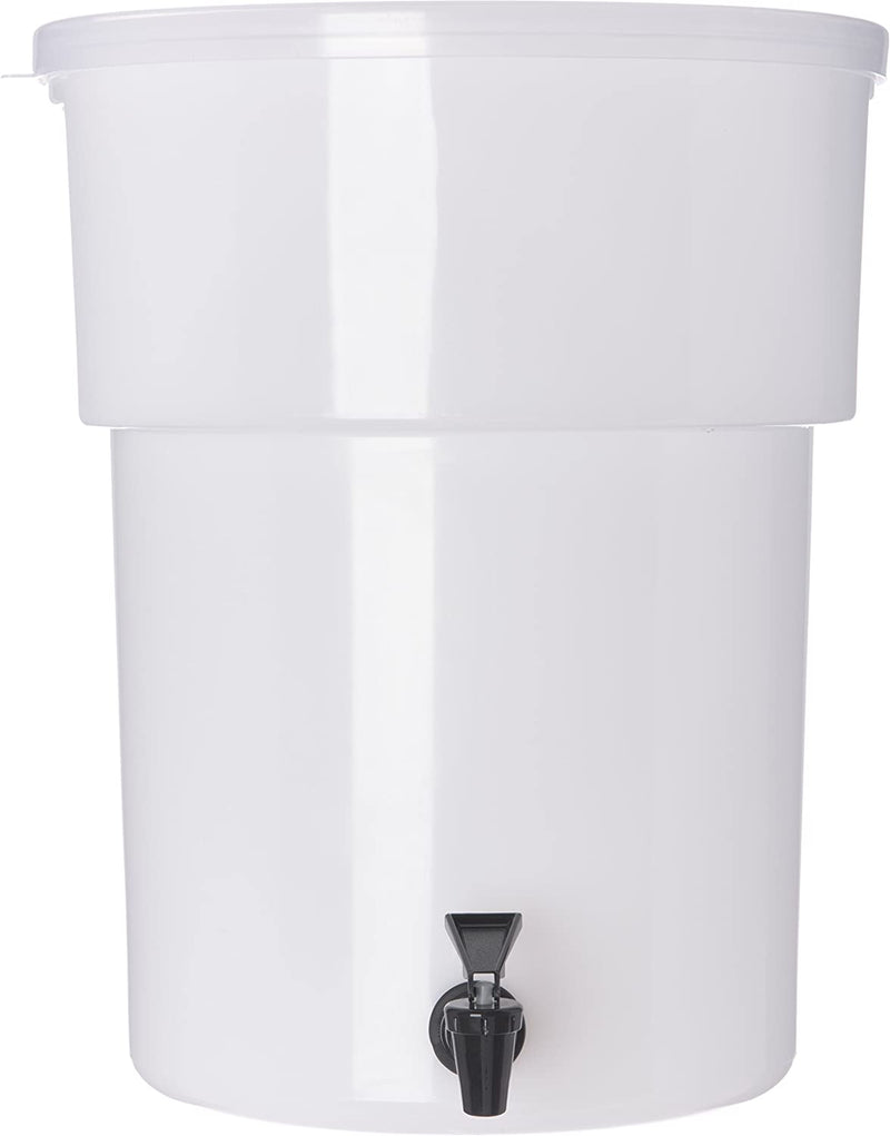 Carlisle Paddles 221002 Polyethylene Round Beverage Dispenser, 5 Gallon Capacity, White
