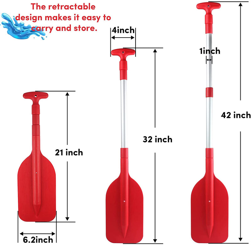 Boat Paddle Telescoping 21'' - 42'', Collapsible Paddle Collapsible Oar