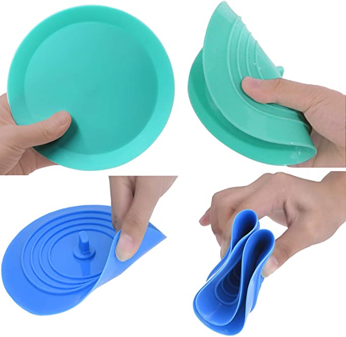 Tub Stopper 2 Pack, 6 inches Large Silicone Drain Plug Hair Stopper