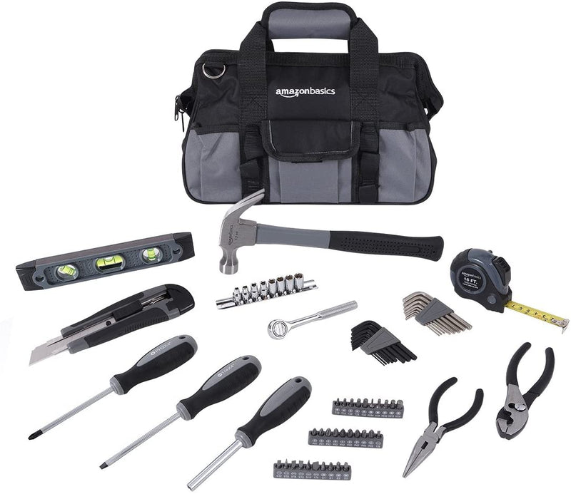 65 Piece Home Basic Repair Tool Kit Set With Bag