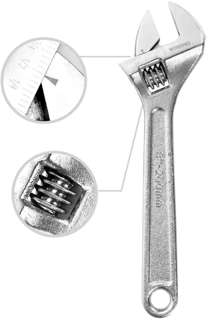 4-piece Adjustable Wrench Set, Forged, Heat Treated, Chrome-plated