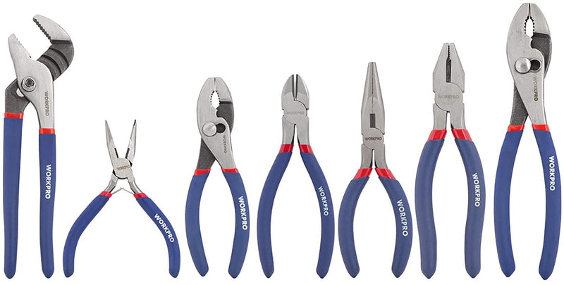 7-piece Pliers Set (8-inch Groove Joint Pliers, 6-inch Long Nose, 6-inch Slip Joint