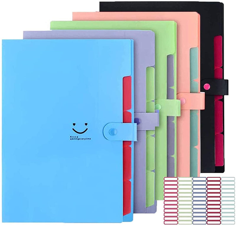 5 Pack Expanding File Folders Accordion Document Organizer