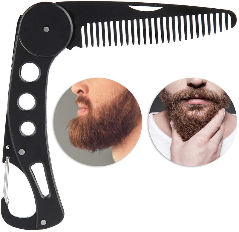 Stainless Steel Folding Beard Comb Delaman Beard Comb