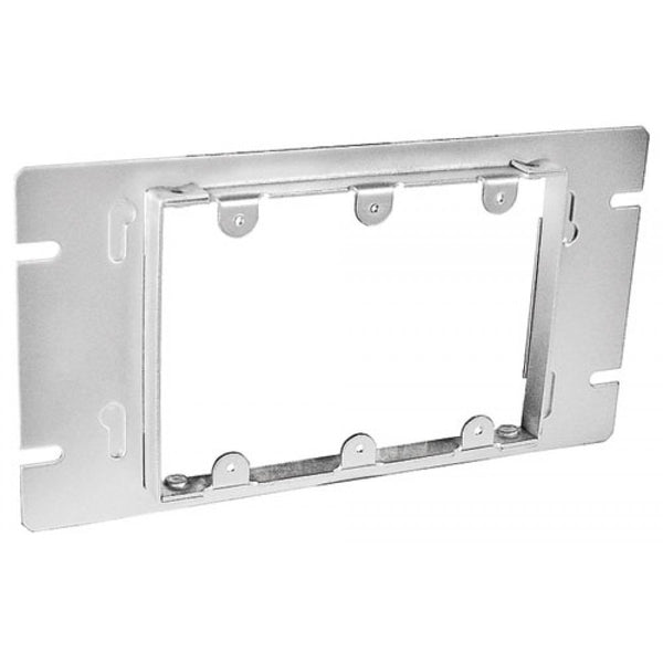 1 Pc, Zinc Plated Steel Three Gang Multi-Gang Box Cover, Cover, 1/2 In. Raised to Mount Multiple Devices